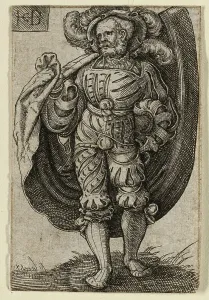 Flag Bearer Prints: The Standard-Bearer, 1520/69. Creator: Jacob Binck