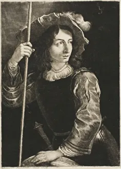 Flag Bearer Prints: Standard Bearer, 1658. Creator: Prince Rupert