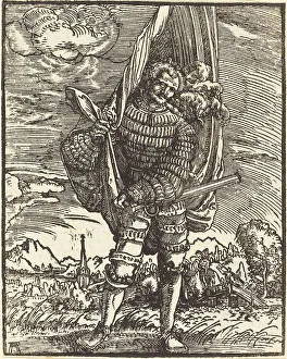 Flag Bearer Prints: The Standard Bearer, c. 1516/1518. Creator: Albrecht Altdorfer