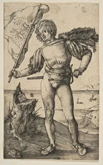 Codpiece Gallery: The Standard Bearer, ca. 1501. Creator: Albrecht Durer
