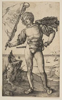 Slashed Prints: The Standard Bearer, ca. 1501. Creator: Albrecht Durer