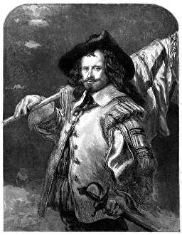 The Standard Bearer - by J. Gilbert - from the Exhibition of Old Water Colours, 1856. Creator: Unknown. The Standard Bearer - by J. Gilbert - from the Exhibition of Old Water Colours, 1856. Creator: Unknown