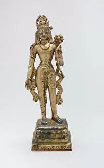 Standing Bodhisattva Avalokiteshvara Holding a Lotus Flower, early 9th century