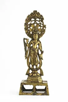 Bronze With Gilding Collection: Standing Bodhisattva Guanyin (Avalokiteshvara), Early Tang dynasty, 700-750