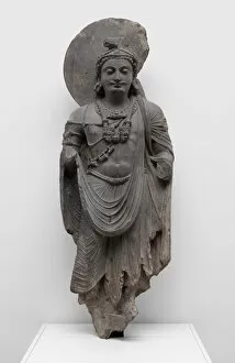 Standing Bodhisattva with Human-Figure Necklace, Kushan period, 2nd / 3rd century