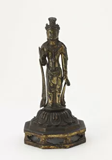 Bronze With Gilding Collection: Standing Bodhisattva, Possibly Sui dynasty, 581-618. Creator: Unknown