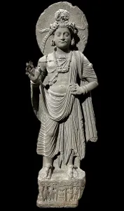 Yoga Tantras Prints: Standing Bodhisattva, Shahbaz-Garhi, Pakistan, 1st-3rd century. Creator: Buddhist art ()