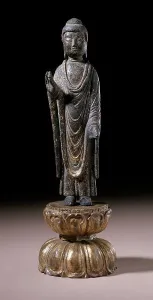 Mudra Prints: Standing Buddha, Late 7th-8th century. Creator: Unknown