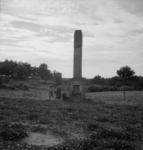 Brickwork Prints: Standing chimneys, Greene County, Georgia, 1937. Creator: Dorothea Lange