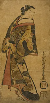 O Oban Tan E Prints: Standing Courtesan, c. 1715. Creator: Dohan Kaigetsudo
