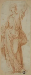 Cavaliere Darpino Prints: Standing Draped Figure, 1589/90. Creator: Giuseppe Cesari