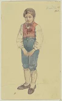 Human Prints: Standing farm boy from Berod, c1835. Creator: Jakob Becker