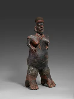Nayarit Prints: Standing Female Figure, A. D. 100 / 300. Creator: Unknown