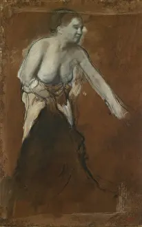 Standing Female Figure with Bared Torso, 1867. Creator: Edgar Degas
