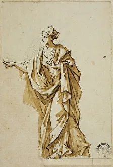 John Michael Rysbrack Prints: Standing Female Figure Pointing to Left