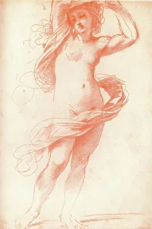 Modesty Prints: Standing Female Nude, (17th century), 1925