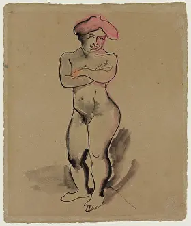 1910 Prints: Standing Female Nude, c1910. Creator: Max Pechstein