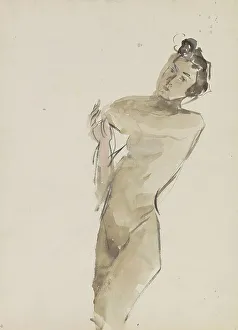 Brush Prints: Standing Female Nude, c.1915-1934. Creator: Isaac Lazerus Israels