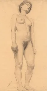 Otto H Bacher American Prints: Standing Female Nude, probably 1878-79. Creator: Otto H. Bacher (American, 1856-1909)
