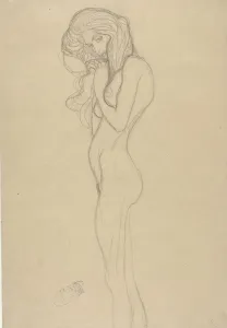Standing Female Nude (Study for The Beethoven Frieze), 1901. Creator: Klimt, Gustav (1862-1918)