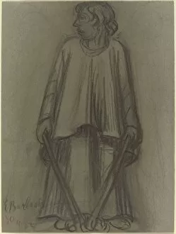 Standing Figure with Extinguished Torches, 1922. Creator: Ernst Barlach