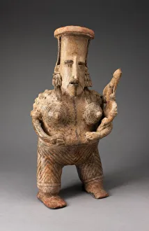 Jalisco Prints: Standing Figure of a Mother and Child, 100 B. C. / A. D. 250. Creator: Unknown