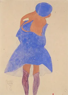 Standing Girl, Back View, 1908. Creator: Egon Schiele
