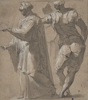 Two Standing Male Figures, 1501-47. Creator: Perino del Vaga