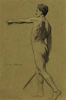 Stick Collection: Standing male nude, 1917. Creator: Josef Wawra