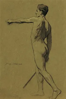 Wawra Josef Prints: Standing male nude, 1917. Creator: Josef Wawra