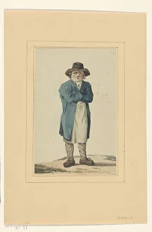 Standing man in blue jacket, 1700-1800. Creator: Anon
