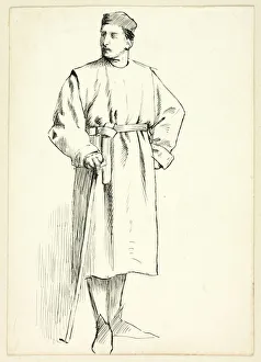 Standing Man Holding Stick, Hand on Hip, n. d. Creator: Henry Stacy Marks