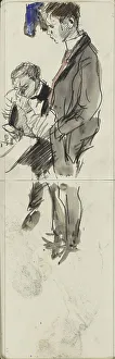 Shoemakers Prints: Standing man, possibly next to a cobbler, 1875-1934. Creator: Isaac Lazerus Israels