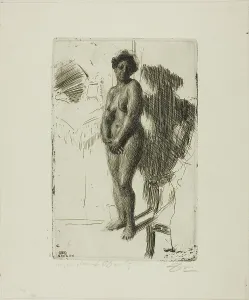 Modesty Prints: Standing Negress, 1901. Creator: Anders Leonard Zorn