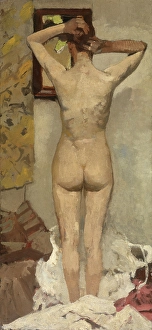 Adjusting Prints: Standing Nude, 1893. Creator: George Hendrik Breitner