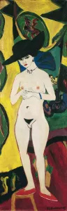 Standing Nude with Hat. Artist: Kirchner, Ernst Ludwig (1880-1938) Standing Nude with Hat. Artist: Kirchner, Ernst Ludwig (1880-1938)