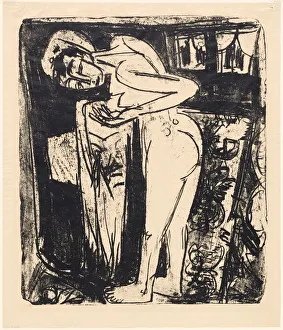 Die Brucke Gallery: Standing Nude in a Room, 1921. Creator: Ernst Kirchner