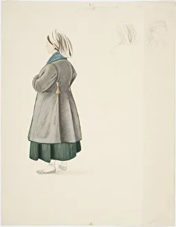 Heads Prints: A standing peasant woman and two female heads from Jaakki. Creator: Robert Wilhelm Ekman