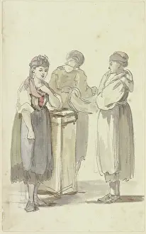 Locals Prints: Three standing peasant women, the one on the left seen from the front