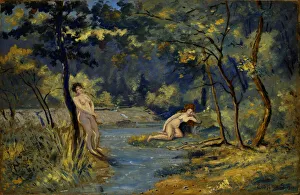 Standing and Reclining Nymphs, 1908. Creator: Louis Michel Eilshemius Standing and Reclining Nymphs, 1908. Creator: Louis Michel Eilshemius