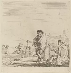 Arabia Gallery: Standing Sailor Talking with a Seated Levantine. Creator: Stefano della Bella