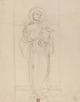 Standing Saint holding the Christ Child, 1896. Creator: Karel Vitezslav Masek