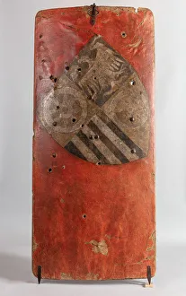 Gesso Prints: Standing Shield, German, Erfurt, 1385-87. Creator: Unknown