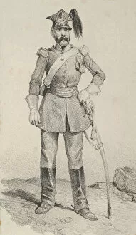 Adam Victor Gallery: Standing soldier with his hand on the helm of his sword, mid-19th century