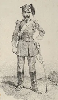 Victor Collection: Standing soldier with his hand on the helm of his sword, mid-19th century