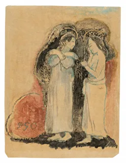 French Polynesian Prints: Two Standing Tahitian Women, 1894. Creator: Paul Gauguin