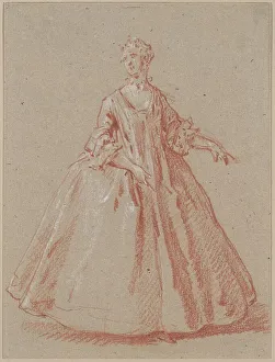 Jean Baptiste Oudry Prints: Standing Woman, c. 1730. Creator: Jean-Baptiste Oudry