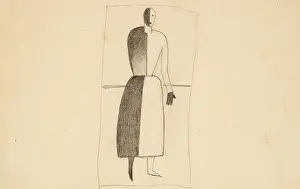 Malevich Prints: Standing Woman, c1930. Creator: Malevich, Kasimir Severinovich (1878-1935)