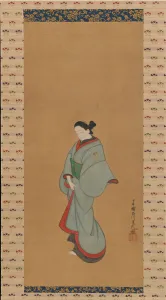 Hanging Scrol Prints: Standing Woman, ca. 1730. Creator: Tosendo Rifu