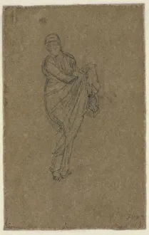 Standing Woman Holding Up Her Dress (verso), c. 1872. Creator: James McNeill Whistler (American